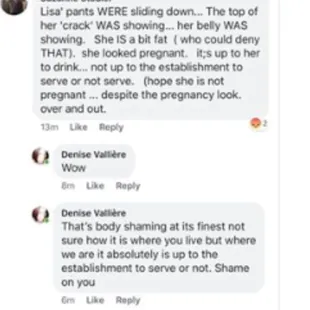 The owner of donnas has a friend that also got on facebook and continued to name call and be nasty to the customer she fat shamed