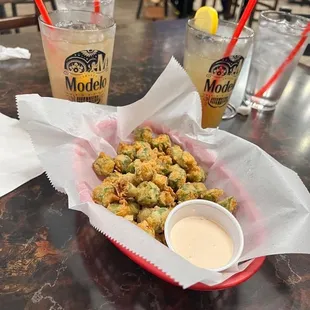 Fried okra and Long Island iced teas