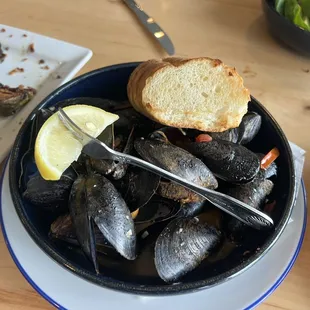 Mussels! Half price at happy hour and all day Monday.