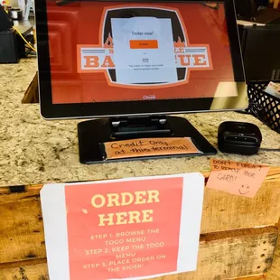 I love he has a place to order while he is busy