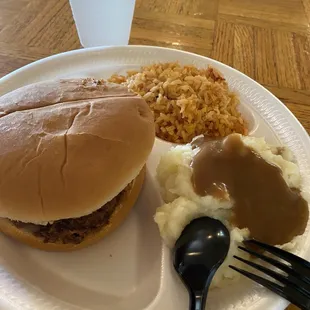 Rice and mash potato