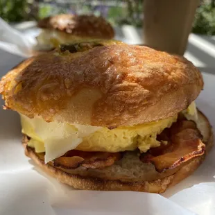 Bacon, Egg &amp; Cheese on Asiago Bagel