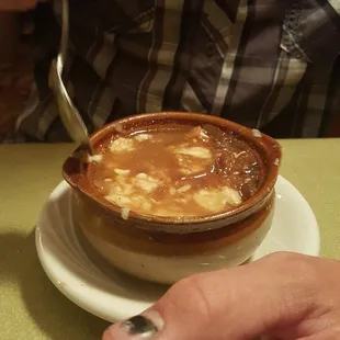 The one cup of French onion they had left that night.