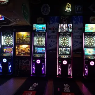 a row of slot machines