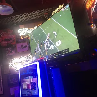 Football on the big screen! I don't ever miss a game since they also have the NFL ticket!