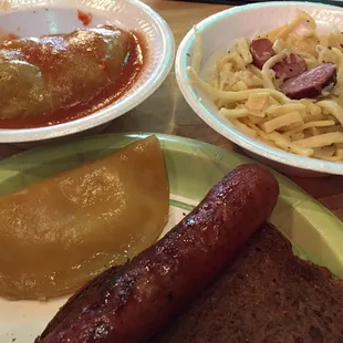 a plate of food and a bowl of noodles