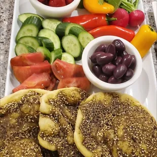 Za'atar bread freshly baked