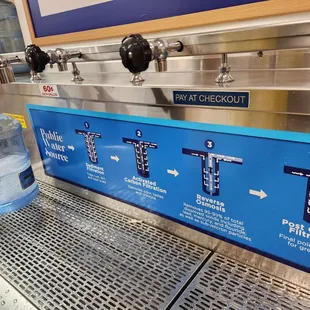 They sell water! You can fill up your 5 gal jugs here.