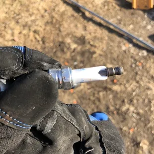 This is the spark plug that they installed "new"