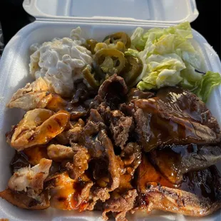 Chicken Beef and Rib plate