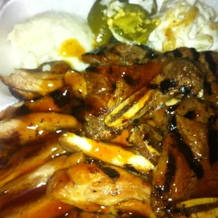Beef spare ribs and chicken plate...sooooo good:)