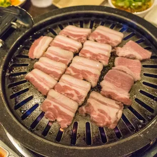 pork belly getting its grill on