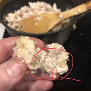 Plastic pieces in the chicken