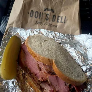 House-made pastrami sandwich
