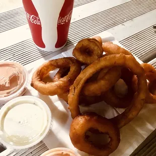 Substituted the drink for a banana pineapple milkshake. Substituted fries with onion rings. Each are $2.99ea additional.