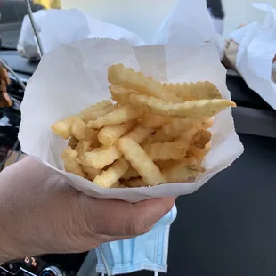 Perfectly salted fresh hot French fries.