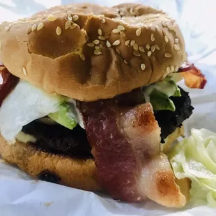 Avocado Burger with mushrooms