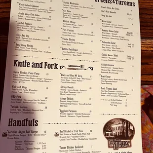Pub Menu
