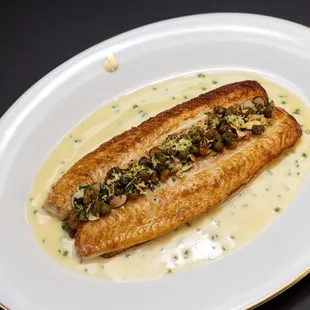 a fish fillet on a plate