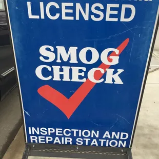 We are a licensed smog check station