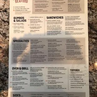 Don&apos;s Seafood menu with Eat Fit options.