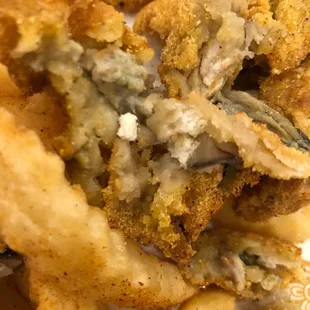 a pile of fried food