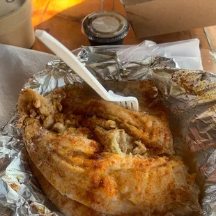 Stuffed broiled flounder