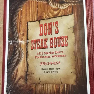 a picture of the menu