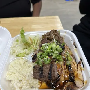 Chicken, Beef and Kalbi Plate