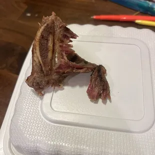 Raw ribs from combo plate