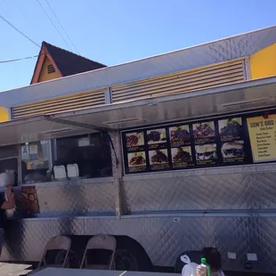 Truck sits in the parking lot of Dons Liquor.