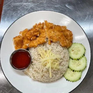 Crispy Chicken Over Rice