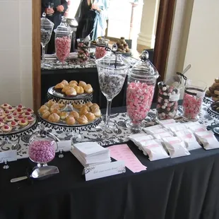 our sweets table at our wedding...tasty madeleines on the right