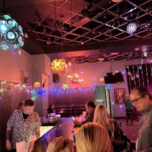 Bar view of DTM's ambiance on a Friday night.