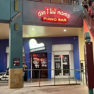 the entrance to a restaurant