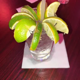 a drink with limes in it