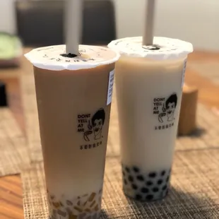 Osmanthus Milk Tea with Sweet Potato and Taro balls Osmanthus Jasmine Milk Tea with Boba