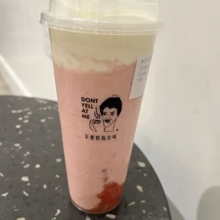 Strawberry Smoothie Topped w/ Cheese Foam