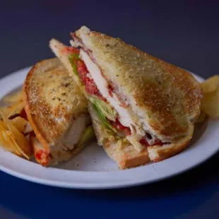 a sandwich and chips