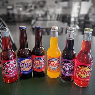 a variety of sodas