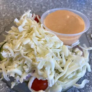 Salad with tons of cheese