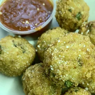 Spinach and artichoke risotto balls