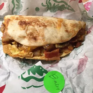 7-11-2021. Bacon breakfast taco. Big!