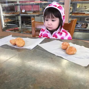 Complimentary donut holes for the kid