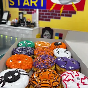 Halloween special donuts.