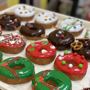 Holiday donuts.