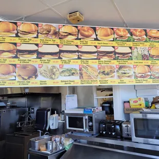 the menu of a fast food restaurant