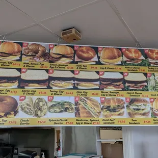 Sandwich menu
