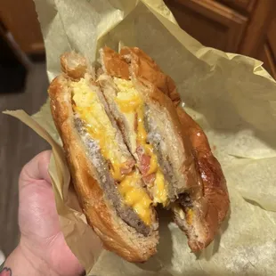 #4. Croissant with Bacon, Egg and Cheese Sandwich