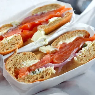 two halves of a sandwich
